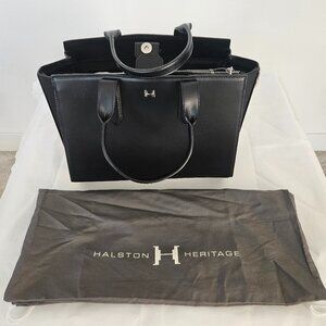 Halston Heritage Black East West Leather Satchel NWT